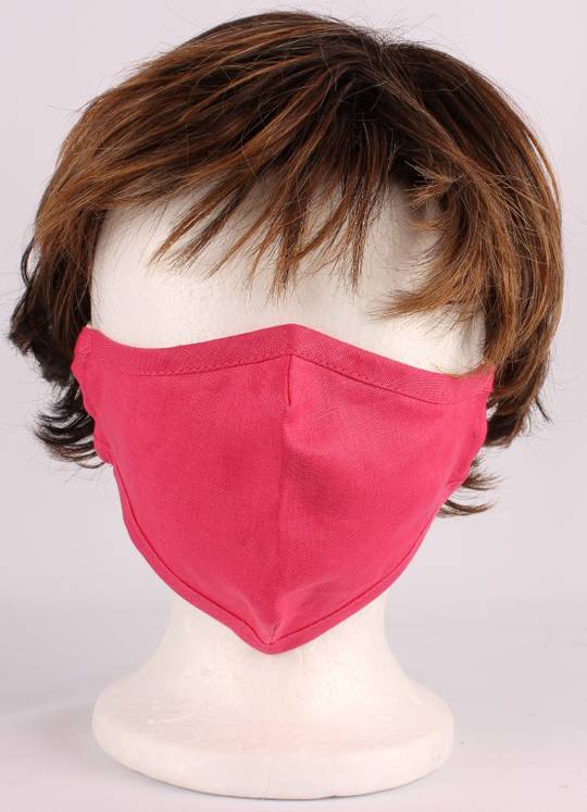 Face Mask coral - linen & cotton fabric. Code: HS/MASK/COR.